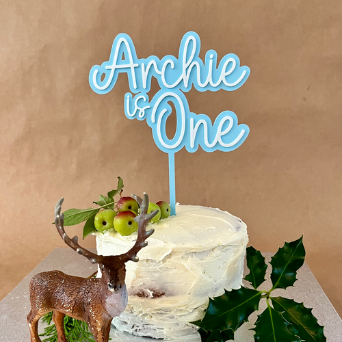 Personalised Name Cake Topper, 3D Printed Birthday Cake Topper With Age. Double Layer Custom name cake topper