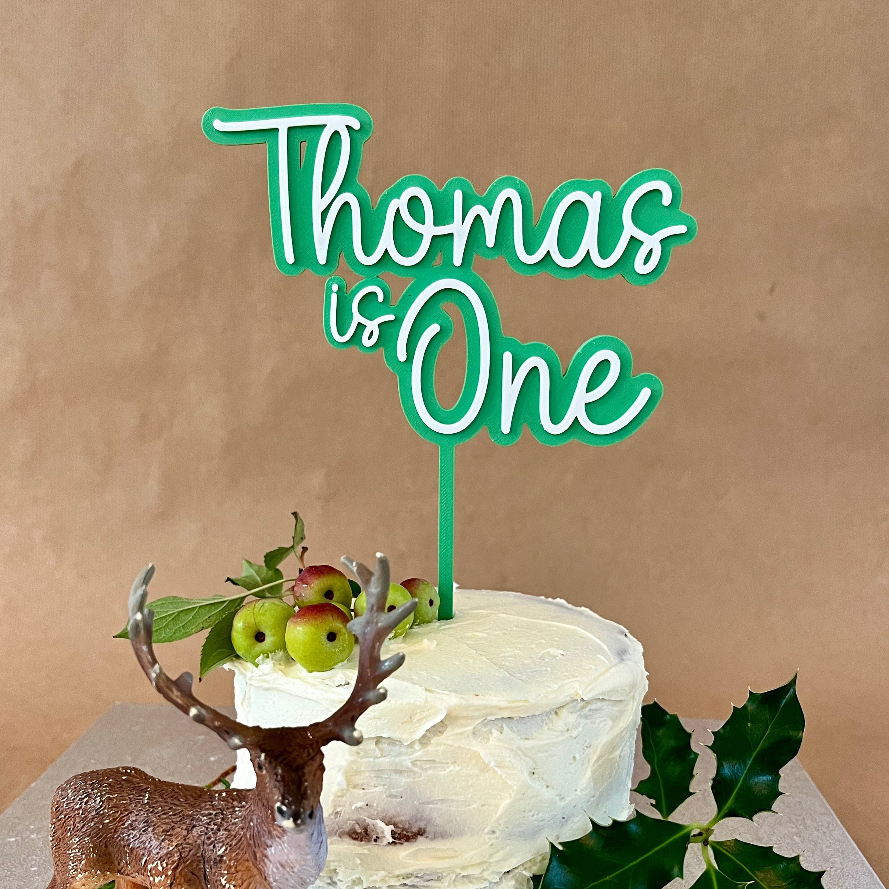 Personalised Name Cake Topper, 3D Printed Birthday Cake Topper With Age. Double Layer Custom name cake topper