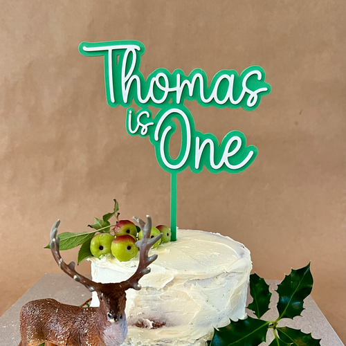 Personalised Name Cake Topper, 3D Printed Birthday Cake Topper With Age. Double Layer Custom name cake topper
